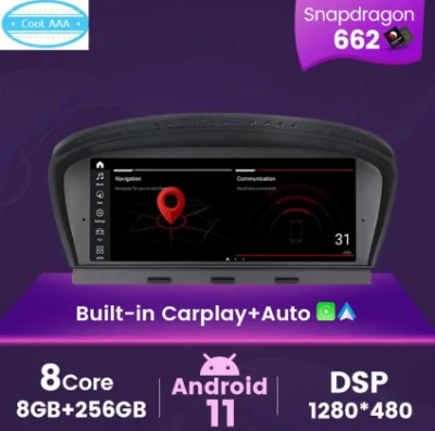 Pour BMW série 3 E90/5 série E60 mise à niveau Android voiture grand écran Navigation Qualcomm 8 Core 662 8 + 256g CCC Cic