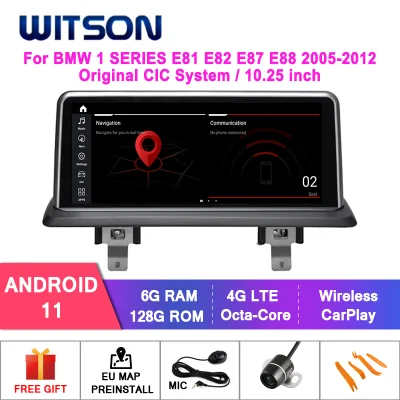 Witson Android 11 grand écran multimédia de voiture pour BMW série 1 E81 E82 E87 E88 2005